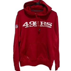 49ers NFL On Field Thermal Fit Hoodie in Red